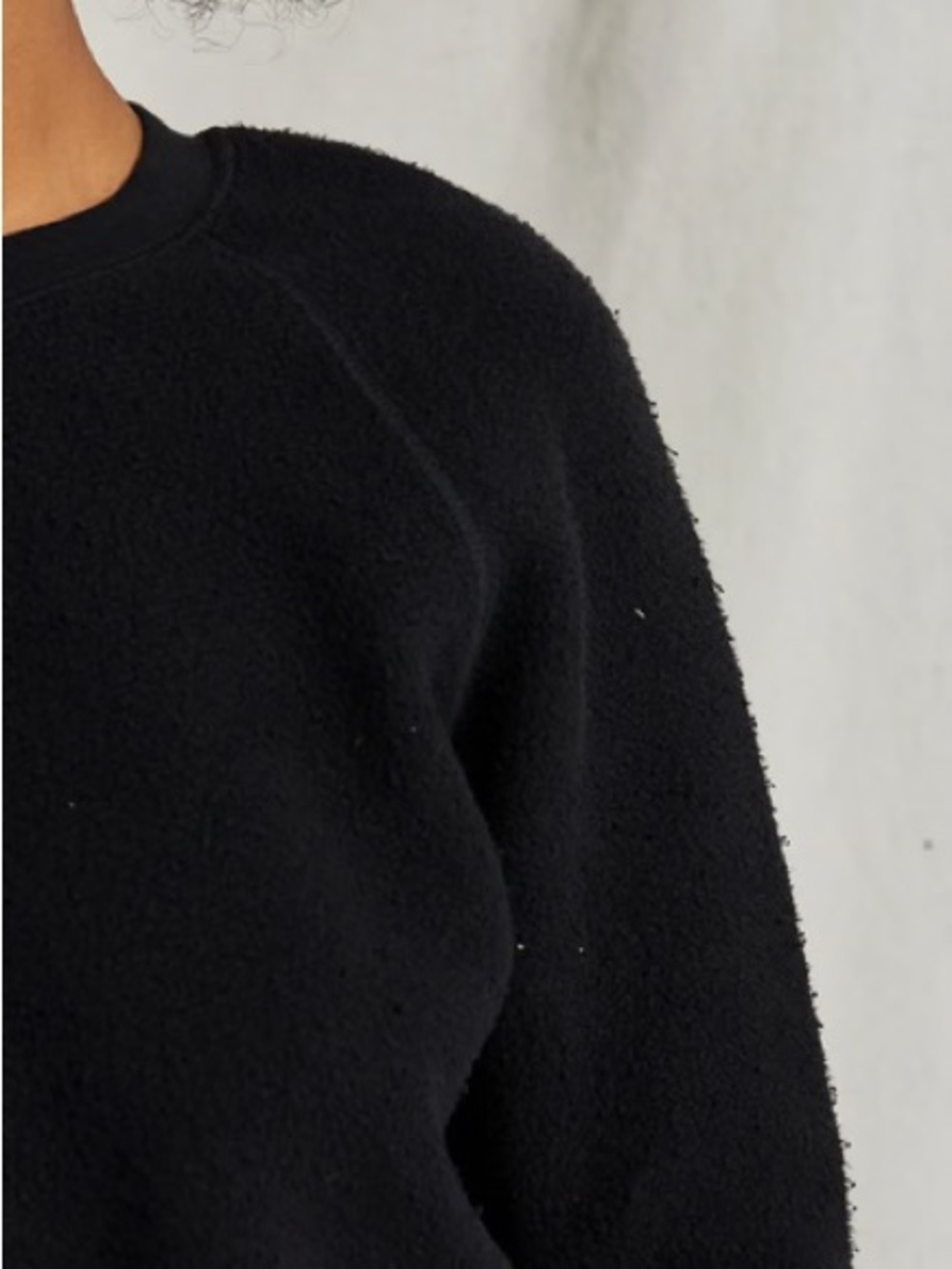 Perfectwhitetee Ziggy reverse fleece crew neck sweatshirt- True Black